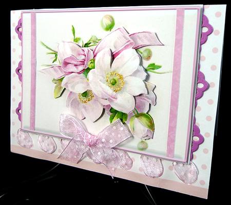 Lovely Pink Flowers Quick Card by Peggy Stogdill