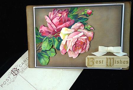 Pink Roses Quick Card by Peggy Stogdill