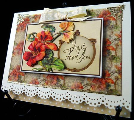 Orange Flowers Quick Card by Peggy Stogdill