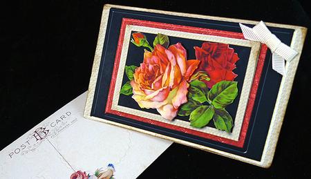 Watercolour Roses Quick Card by Peggy Stogdill