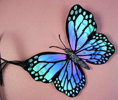 Butterfly Shaped Stacker - Blue by Peggy Stogdill