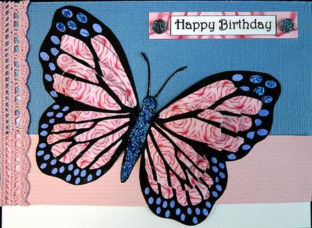 Butterfly Shaped Stacker - Pink Pattern by Peggy Stogdill
