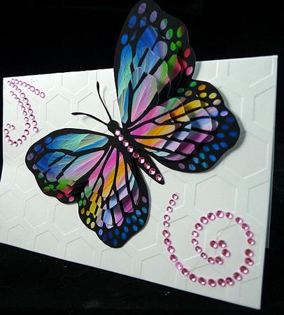 Butterfly Shaped Stacker - Rainbow Pattern by Peggy Stogdill