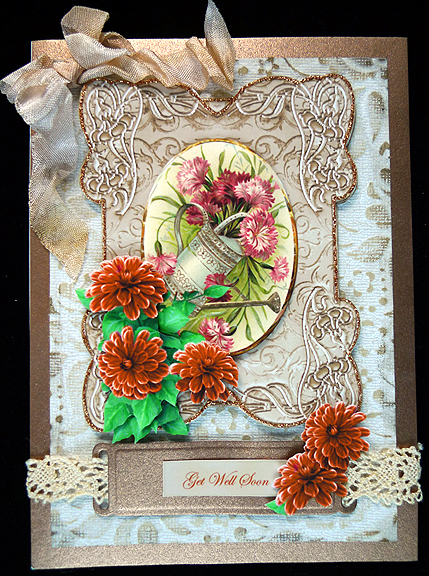 Orange Dahl'la Flower on an Ornate Frame by Peggy Stogdill