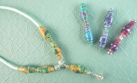 Large Double Barrel Beads #5 by Peggy Stogdill