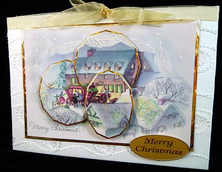 Visitors at Christmas Panel Card Front by Peggy Stogdill