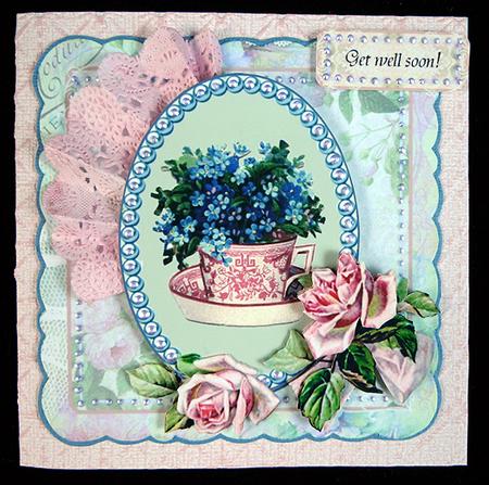 Forgetmenots in a Teacup by Peggy Stogdill