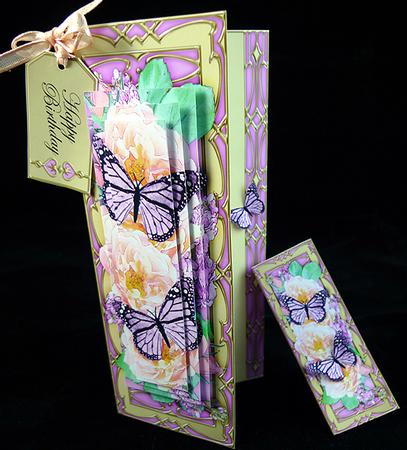 3D Offset Dl Roses & Butterflies Pyramage Mini Kit by Peggy Stogdill
