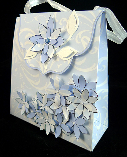 Large Gift Handbag - Lilac Flourish by Peggy Stogdill