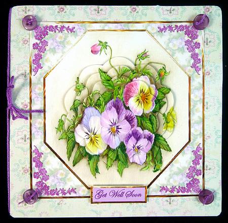 Pansy Octagon Card with Petal Stacker by Peggy Stogdill