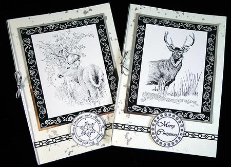 Monochrome Deer Toppers by Peggy Stogdill