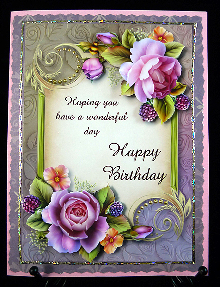 Beautiful English Roses Birthday Topper by Peggy Stogdill