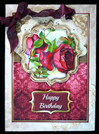 Vintage Red Roses Quick Card by Peggy Stogdill