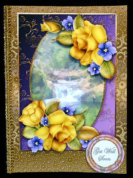 Lilac Flora Col Get Well Soon Mix Sentiment Round Toppers by Peggy Stogdill