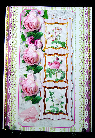 Vintage Rose Dl Card with Toppers and Decoupage by Peggy Stogdill