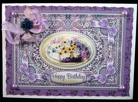 Arrangement of Flowers in a Bowl A5 Oval Pyramage by Peggy Stogdill