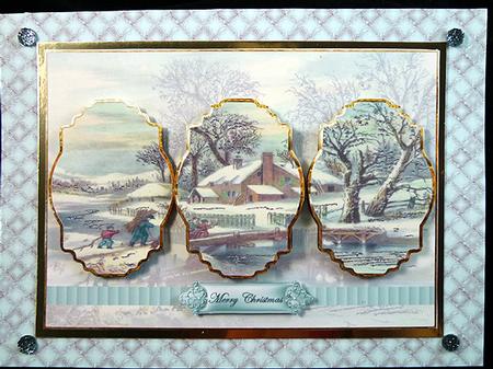 Collecting Wood for the Christmas Fire Panel Card by Peggy Stogdill