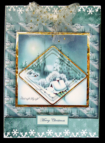 Silent Night, Holy Night Card with Topper by Peggy Stogdill