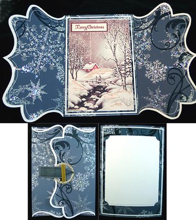Winter Walk Black Buckle Bracket Mini Card Kit by Peggy Stogdill