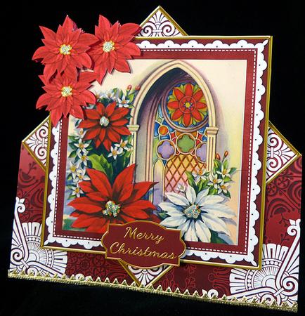 Red Window Poinsettia Diamond Mini Card Kit by Peggy Stogdill