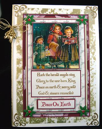 Hark the Angels Pyramid Card Front by Peggy Stogdill