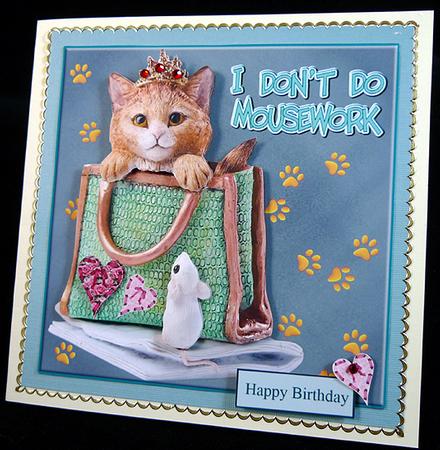 Brave Mouse & Queen Cat Topper & Decoupage by Peggy Stogdill