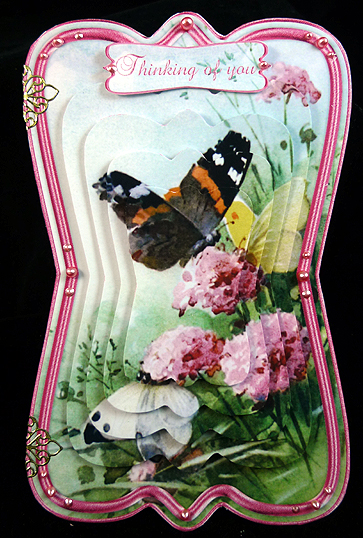 Beautiful Painted Flowers & Butterflies Shaped Card Mini Kit by Peggy Stogdill