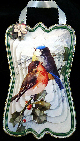 Beautiful Vintage Winter Birds Shaped Card Mini Ki by Peggy Stogdill