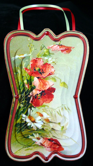 Beautiful Painted Poppies Shaped Card Mini Kit by Peggy Stogdill