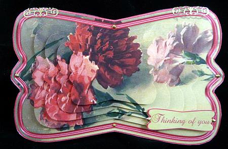 Beautiful Painted Carnations Shaped Card Mini Kit by Peggy Stogdill