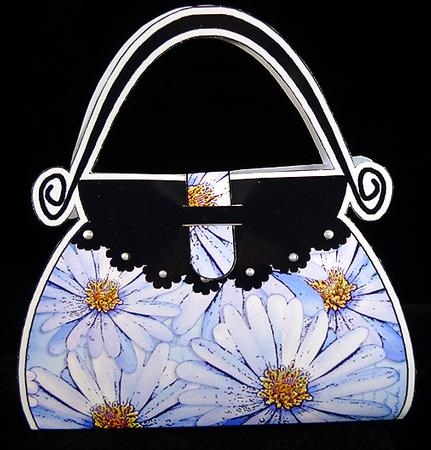 Pretty Daisy Handbag Shaped Treat or Favour Box Mini Kit by Peggy Stogdill