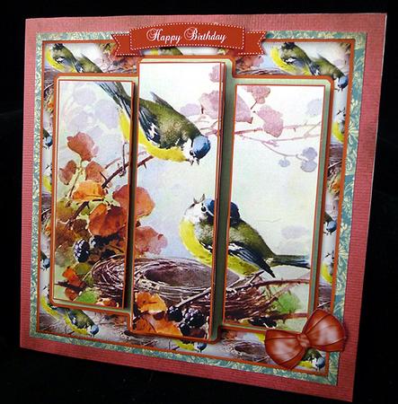 Beautiful Vintage Painted Birds 6x6 Panel Card by Peggy Stogdill