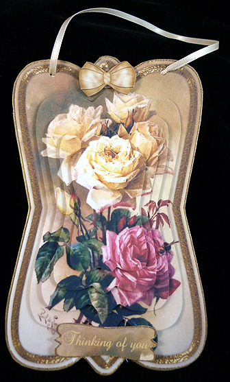 Beautiful Vintage Roses Shaped Card Mini Kit by Peggy Stogdill