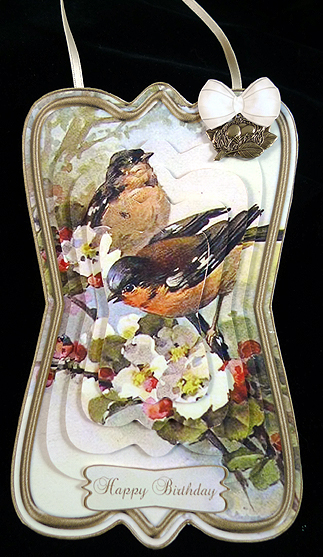 Beautiful Vintage Painted Birds Shaped Card Mini Kit by Peggy Stogdill