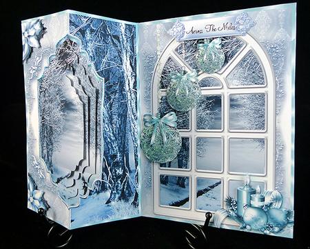 A Winters Night Window No Holes Fold Card by Peggy Stogdill