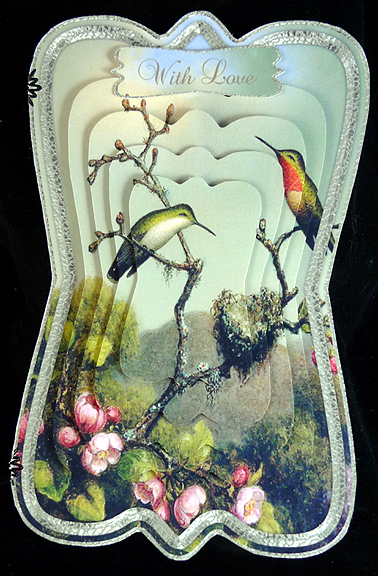 Beautiful Painted Humming Birds Shaped Card Mini Kit by Peggy Stogdill