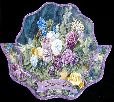 Vintage Painted Flowers Shaped Over the Edge Mini Kit by Peggy Stogdill