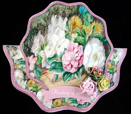Vintage Painted Flowers Shaped Over the Edge Mini Kit by Peggy Stogdill