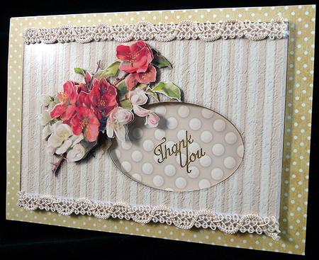 Modern Vintage Pink Aperture Roses Quick Card by Peggy Stogdill