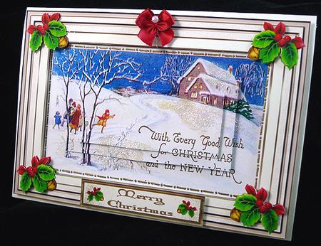 Christmas Fun in the Snow Decoupage Topper by Peggy Stogdill