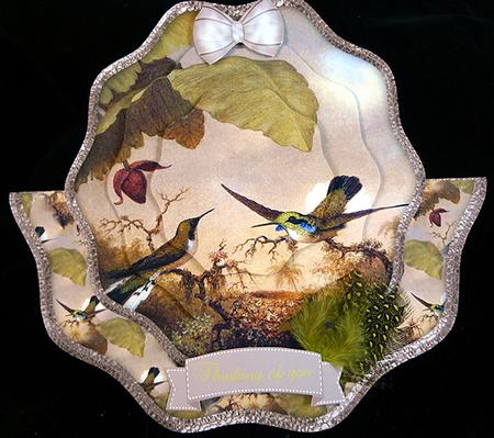 Vintage Painted Birds Shaped Over the Edge Mini Kit by Peggy Stogdill