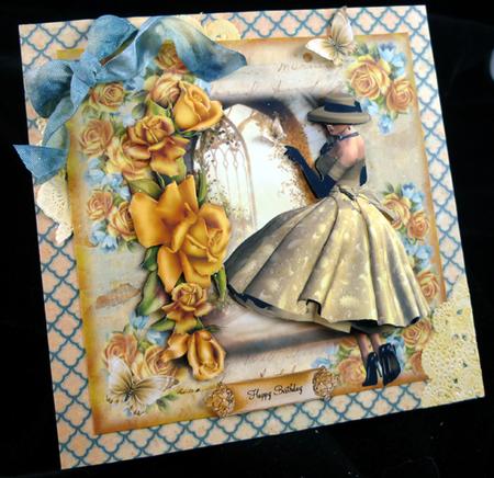1950's Style Grace and the Yellow Roses by Peggy Stogdill