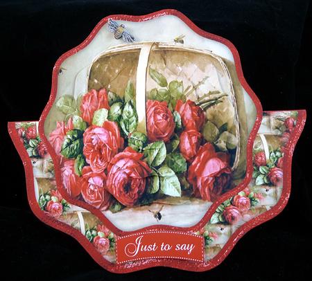 Vintage Painted Roses Shaped Over the Edge Mini Kit by Peggy Stogdill