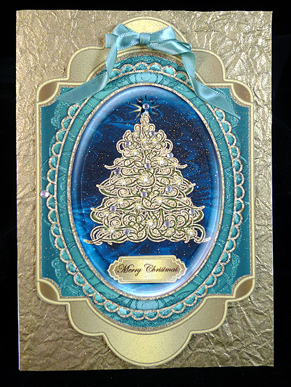 Merry Christmas Large Shaped Card Front Kit 2 by Peggy Stogdill