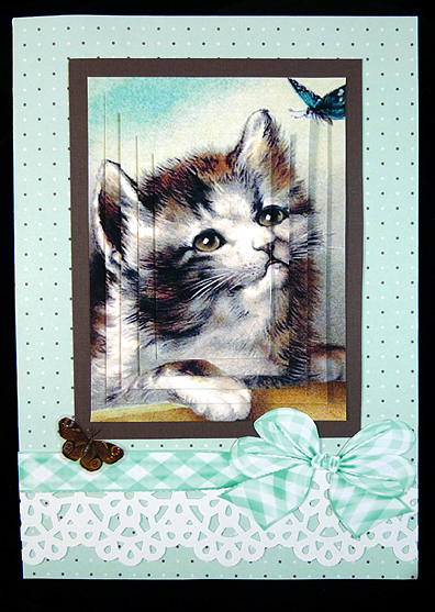 Vintage Kitten with Butterfly Pyramids by Peggy Stogdill