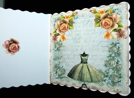 Insert to Compliment Vintage Dress and Peach Roses by Peggy Stogdill