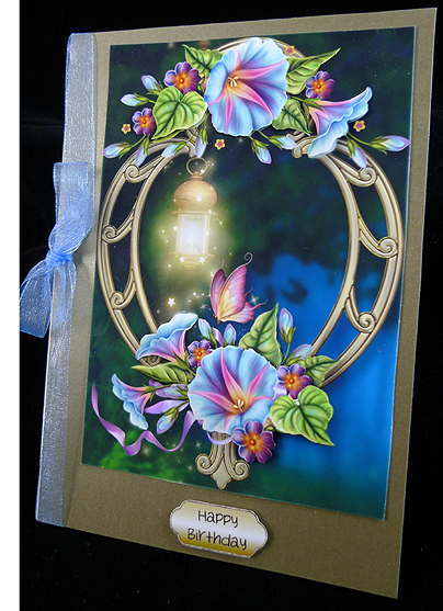 Morning Glory & Golden Frame by Peggy Stogdill