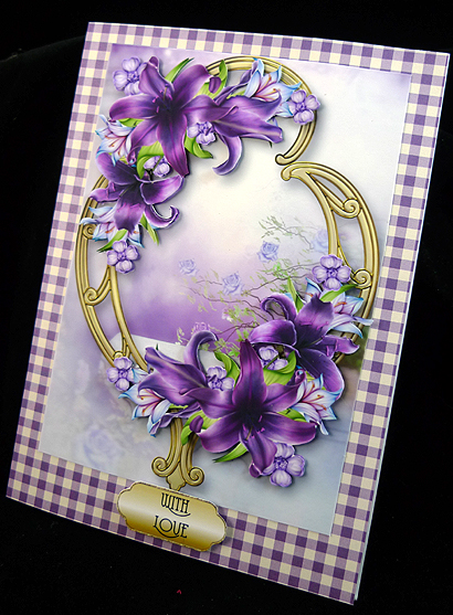 Gorgeous Deep Purple Lilies & Golden Frame by Peggy Stogdill
