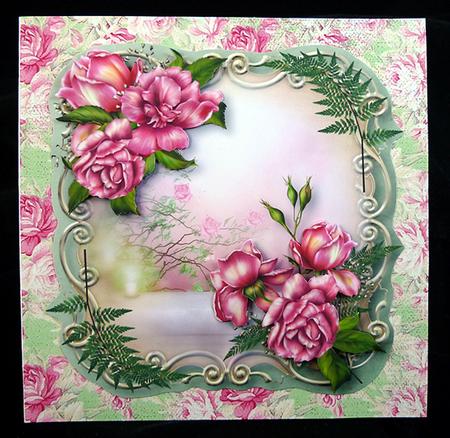 Gorgeous Glory Roses Golden Scene - Square by Peggy Stogdill
