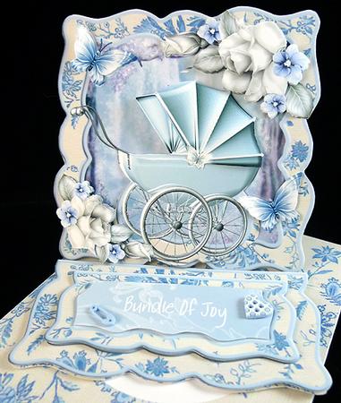 Vintage Style Baby Boy Pram Easel Kit by Peggy Stogdill